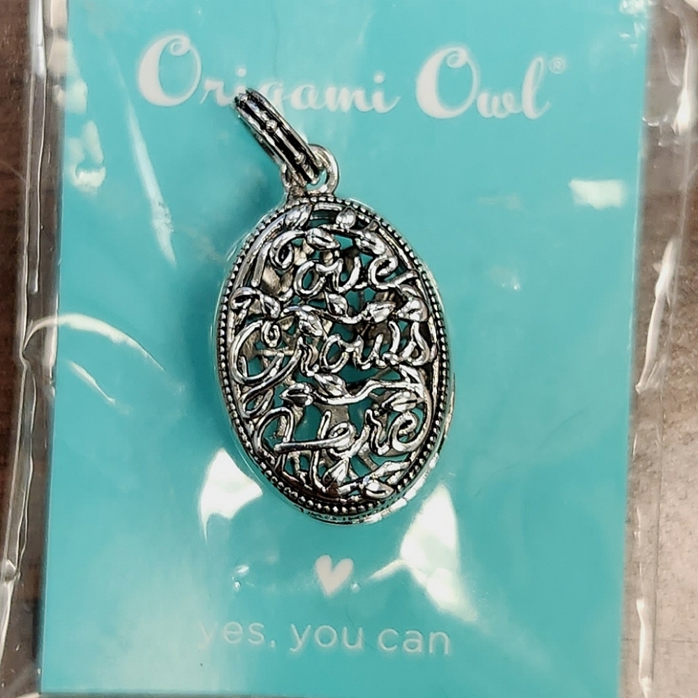 "Love Grows Here" mini locket